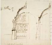 A figure from Wren's design of St. Paul's Cathedral. (Courtesy of the British Museum)